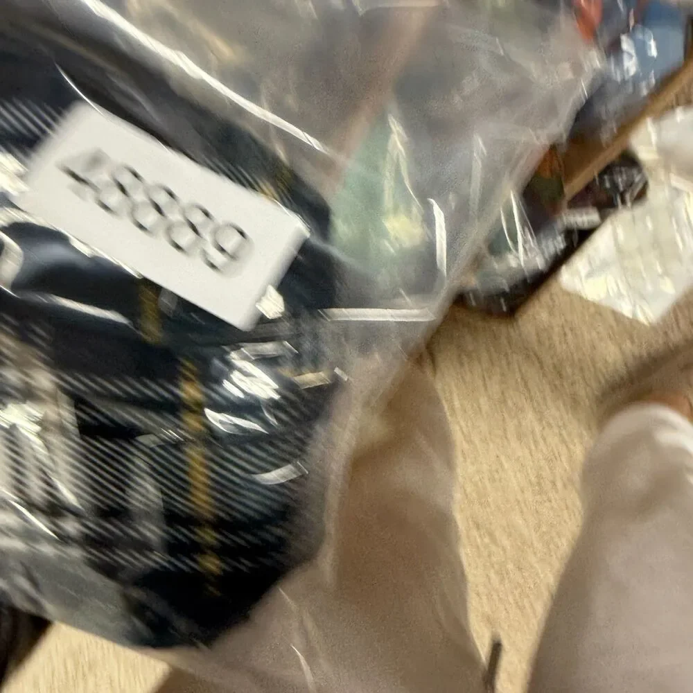 Christian Dior Scarf Men Black Plaid Fringe Rectangle Scarf Neck Warmer Acrylic